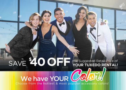 Tuxedo, Suit Rentals & Sales Order, Pick Up & Return to our store