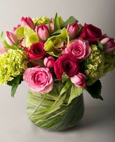 Twist of Greens Vase arrangement 