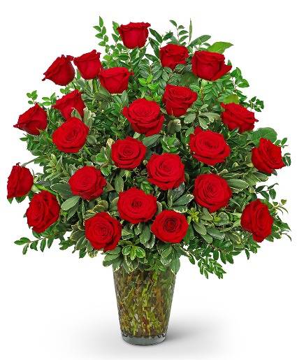 Two Dozen Elegant Red Roses Floral Arrangement