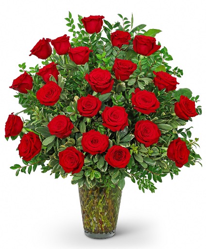 Two Dozen Elegant Red Roses Flower Arrangement