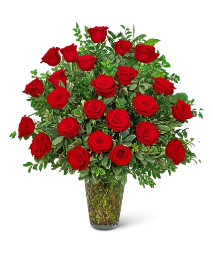 Two Dozen Elegant Red Roses Flower Arrangement