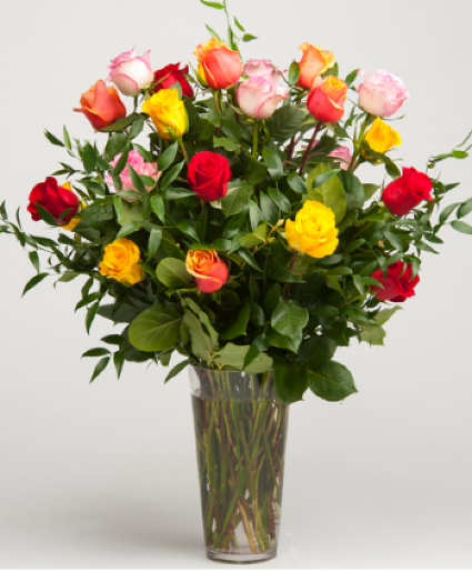 Two Dozen Long Stem Roses Mixed 
