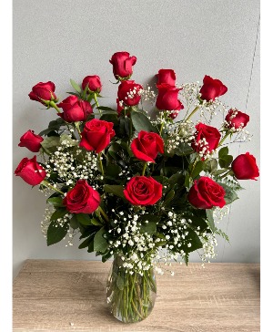 Two dozen red roses Vase Arrangement