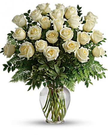  White Roses Vase Arrangement