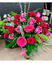 Two Tone Temptation  Vase arrangement 2 dozen