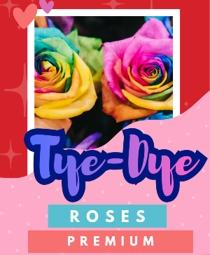 Tye Dye Roses Fresh Vase Arrangement