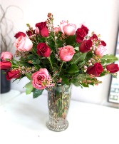 Ultimate Elegance 36 Long Stem Pink & Red Roses Rose Arrangement