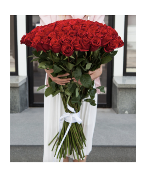 Ultra Long Luxurious Red Roses Wrapped 