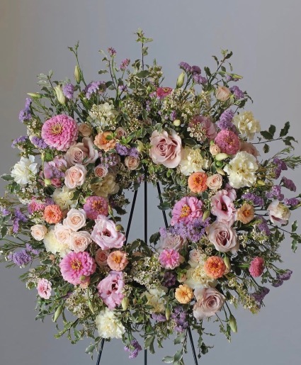 Garden of Remembrance  Pastel Sympathy Wreath
