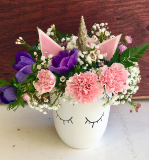 Unicorn Love Mug fresh flowers