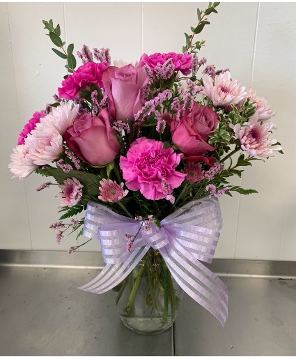 UPLIFTING LAVENDER VASED ARRANGEMENT