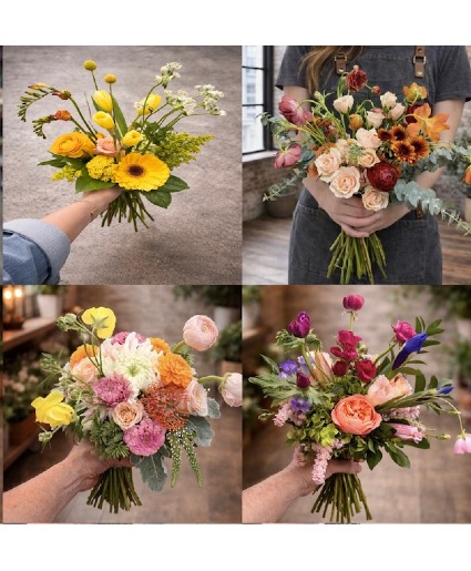 Urban Country Seasonal  Hand- tied wrapped inPaper Designer's Choice