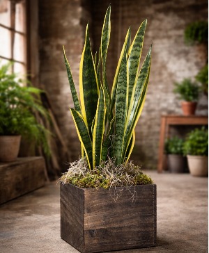 Urban steel Snake Plant Green & Blooming Plants