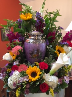 Urn Spray Urn on riser - urn not included
