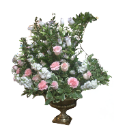 Urn Tribute in Pink Sympathy Floral Tribute