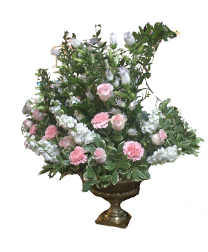 Urn Tribute in Pink Sympathy Floral Tribute