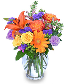 SUNSET WALTZ Vase of Flowers in Albany, NY | Ambiance Florals & Events