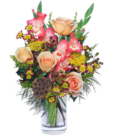 PEACHY KEEN Vase of Flowers in Marmaduke, AR | Choco Taco Florist ***TEST SHOP****