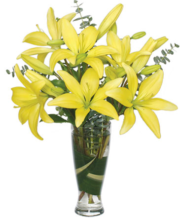 RISE & SHINE LILIES Arrangement in Whiting, NJ | A Whiting Flower Shoppe