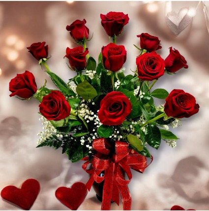 V1 The Classic Valentine Red Rose Arrangement