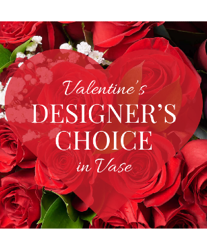 V100 - Valentine's Designer's Choice in Vase Arrangement