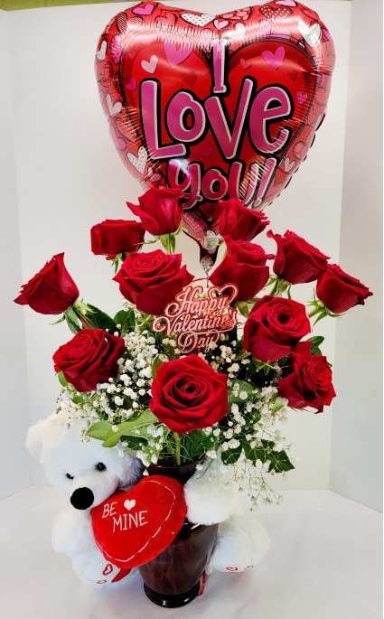 V8M I Love You Beary Much With Mylar Balloon