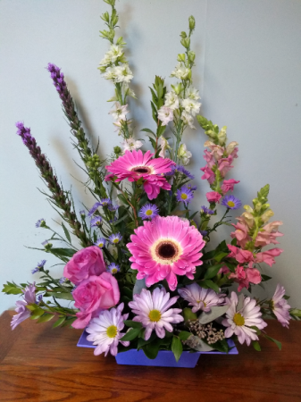 Pink Daisy Designer Arrangement  in Phenix City, AL | Buds & Blooms Florist