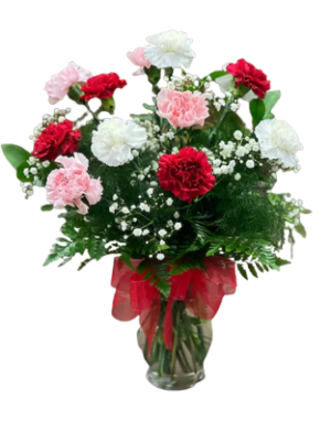 Valentine Carnation mix Vase Arrangement 