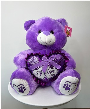  VALENTINE LAVENDER TEDDY BEAR 20 INCH PLUSH 