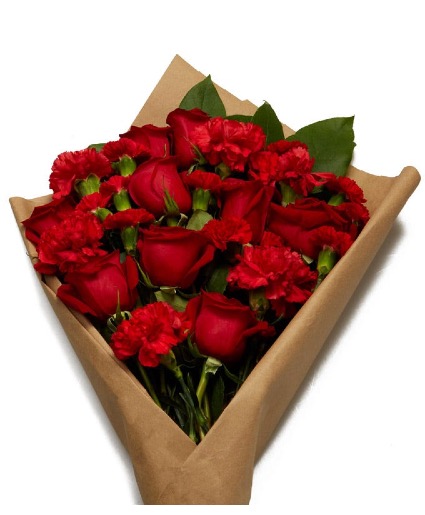 Valentine's Day Red Wrapped Bouquet 