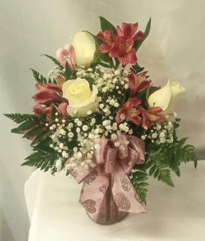 Valentine Triple Rose Mix Fresh Arrangement