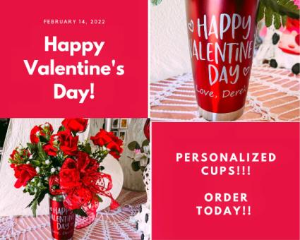 Valentine Tumbler Vase Arrangement