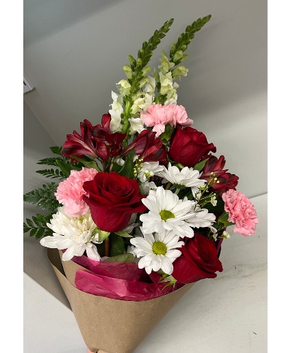 Valentine Wrap Flowers Wrapped