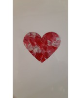 Valentine's Artist Card Hand Painted Heart