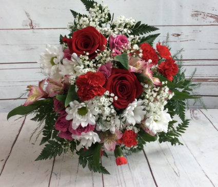 Valentine's Day Wrapped Bouquet Ready For Your Vase 