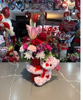 Valentines teddy bear arrangement  
