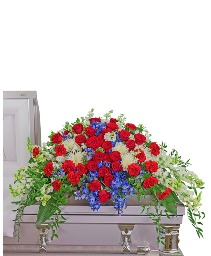 Valiant Honor Casket Spray Flower Arrangement