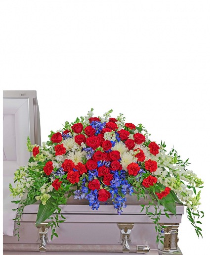 Valiant Honor Casket Spray Funeral Arrangement