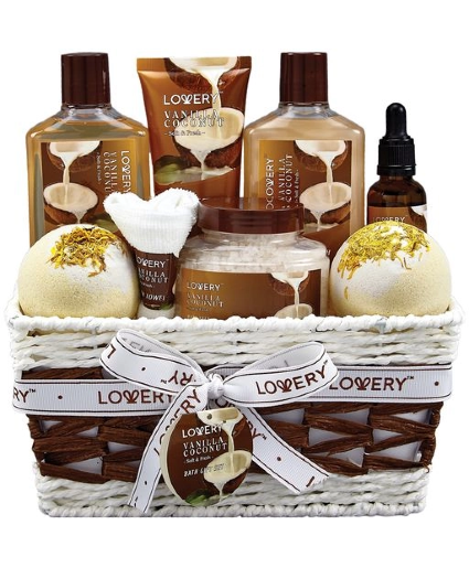Vanilla Coconut Spa Basket Gift Basket