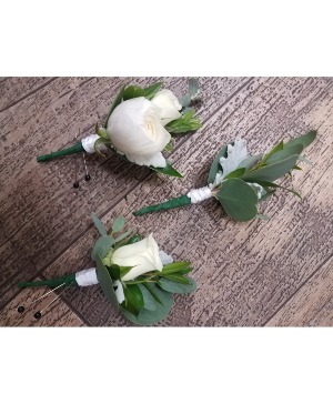 Variety Boutonnieres  Ranunculus, Rose, or Greenery