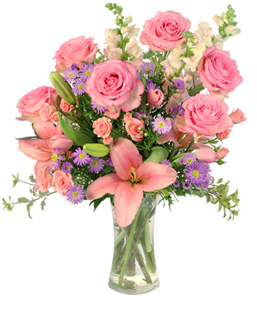 Rose's Blush Vase Arrangement  in Albany, NY | Ambiance Florals & Events