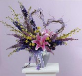 VASE ARRANGEMENT  With Hearts VASE