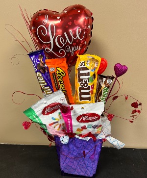 Velentine Sweets Balloon Bouquet candy bouquet with balloon