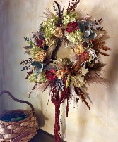 Velvet Autumn Wreath Dried Floral Wreath 