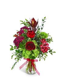 Velvet Rosewood Flower Arrangement