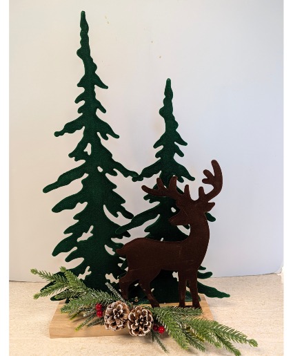 Velvet Tree w/deer NFS-CG15