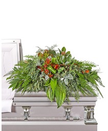 Verdant Farewell Casket Spray Flower Arrangement