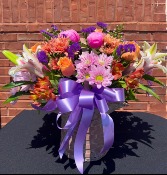 Vibrant blooming basket  