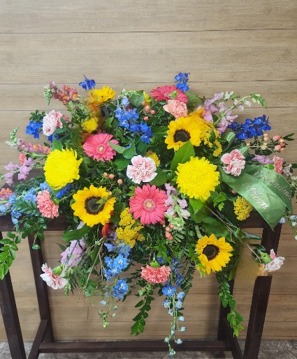 Vibrant Celebration Casket Spray