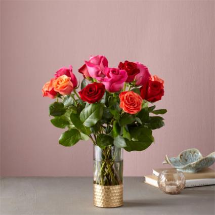 VIBRANT COLORFUL ROSES EXPLOTION  Love Arrangement